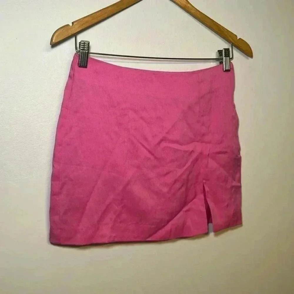 Pink Slit mini skirt